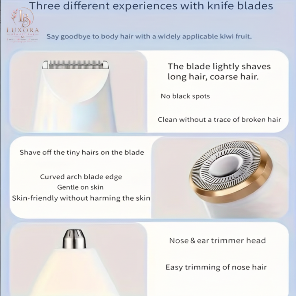 Luxora Beauty Lab SA™ 3-in-1 Electric Hair Removal Kit – Smooth Skin, Your Way