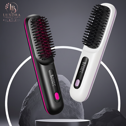 Luxora Beauty Lab SA™ Portable Cordless Hair Straightener Brush – Sleek Hair, Anywhere