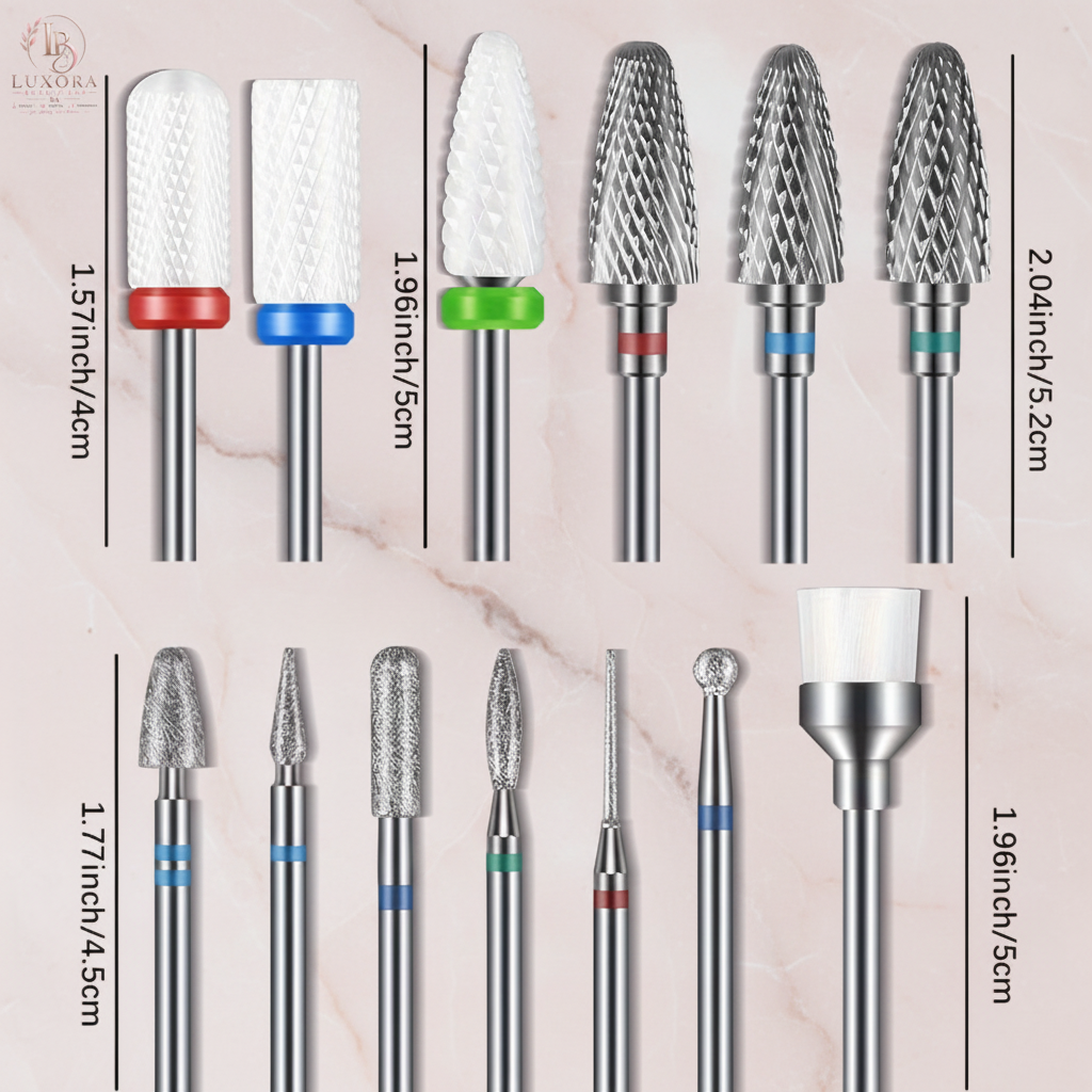 Diamond Carbide Nail Drill Bits Set | 3/32'' – Luxora Beauty Lab SA™