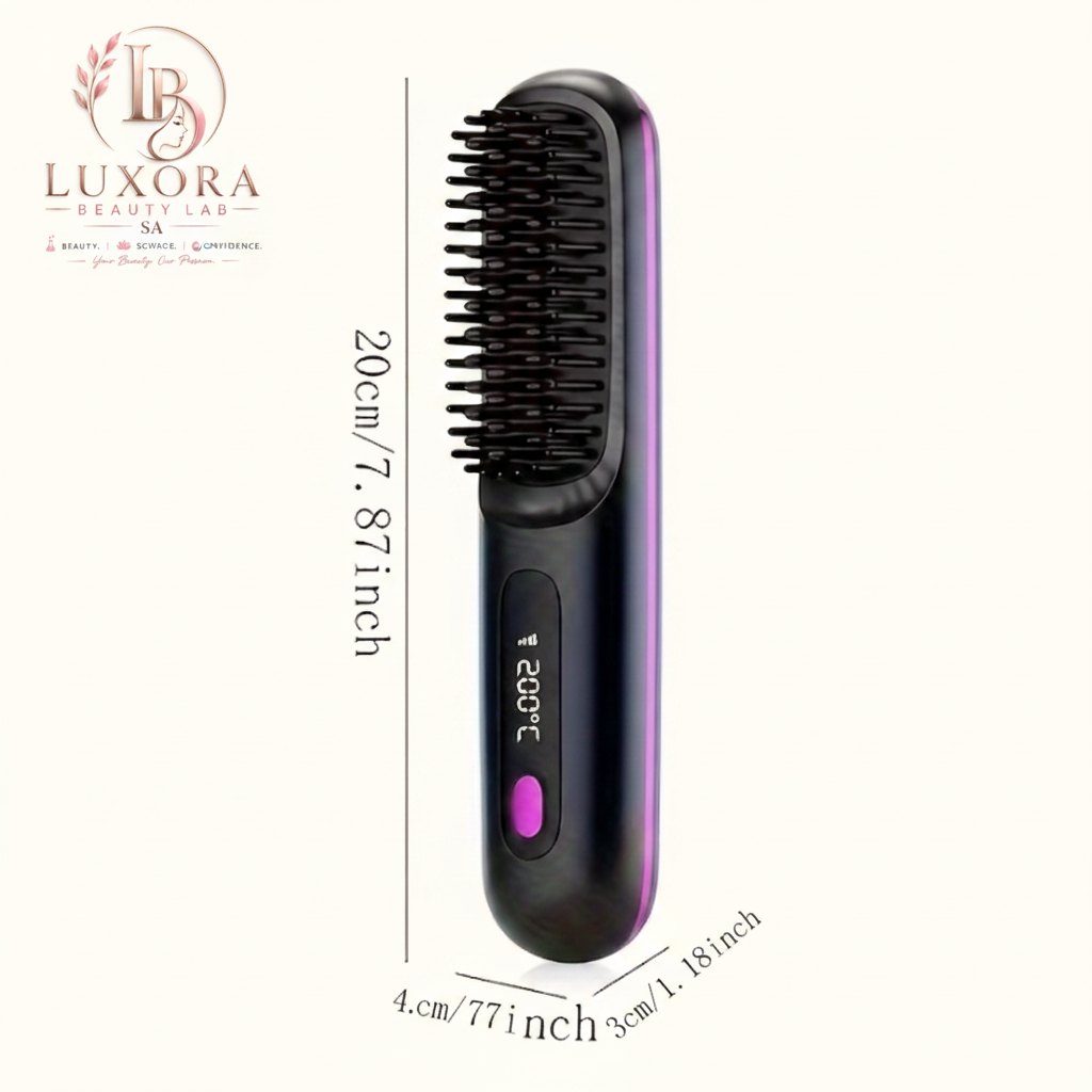 Luxora Beauty Lab SA™ Portable Cordless Hair Straightener Brush – Sleek Hair, Anywhere