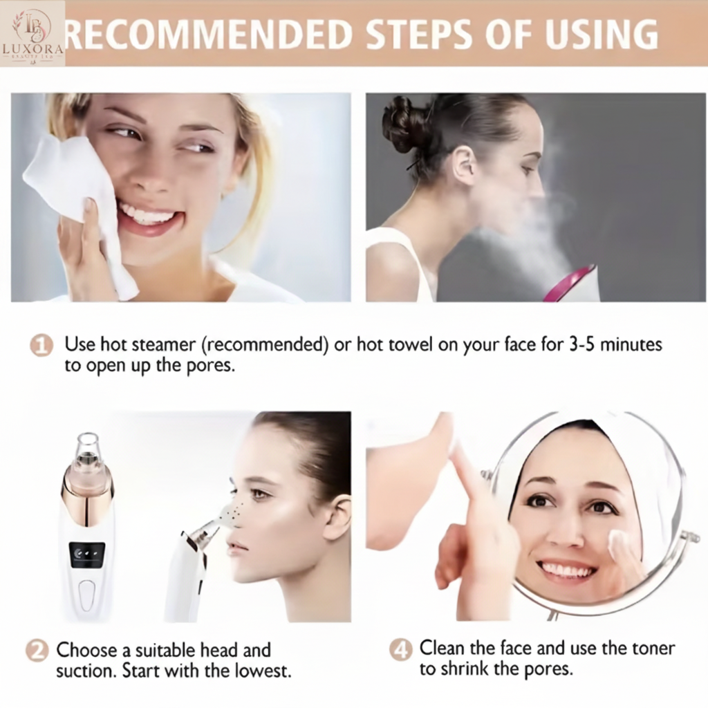 Luxora Beauty Lab SA™ Facial Pore Suction Cleaner – Vacuum Away Blackheads Instantly